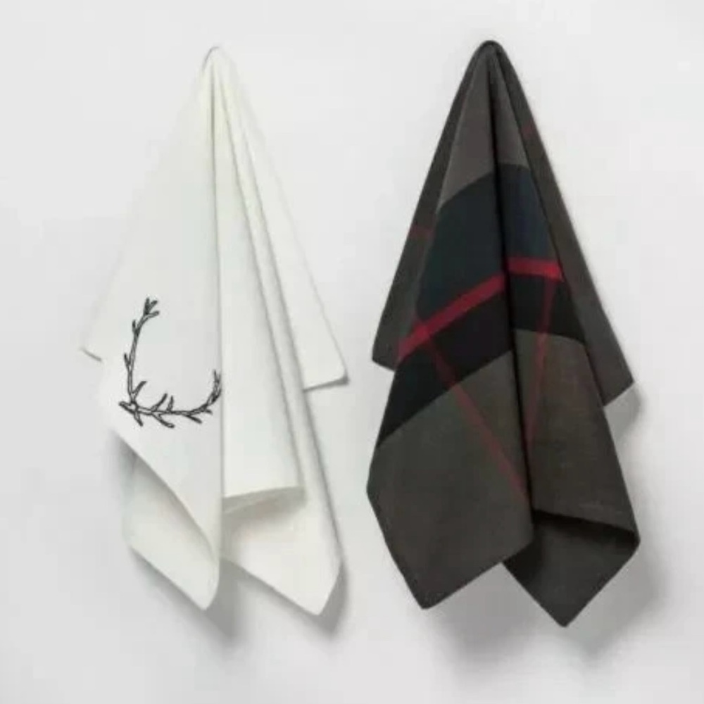 Antlers and Plaid Kitchen Towel Set